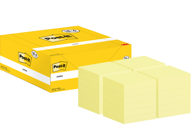 Memo pad 3M Post-it 653-CY 38mmx51mm yellow value pack