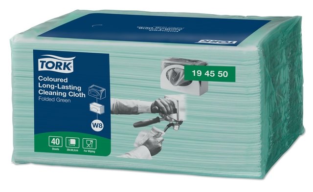 Cleaning cloth Tork Long-Lasting W8 multifunctional green 194550