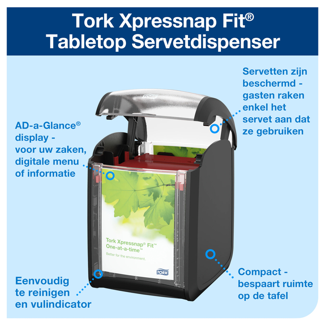 Napkin dispenser Tork Xpressnap® Fit tabletop N14 black 27290