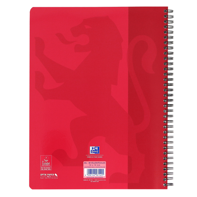 Collegeblok Oxford School A4 ruit 10x10mm 23-gaats 160 pagina's 80gr assorti