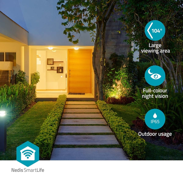 Beveiligingscamera Nedis Smartlife Wifi buiten 3MP Full HD 1296p wit