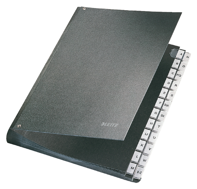 Signature book Leitz carton A-Z  cloudy black