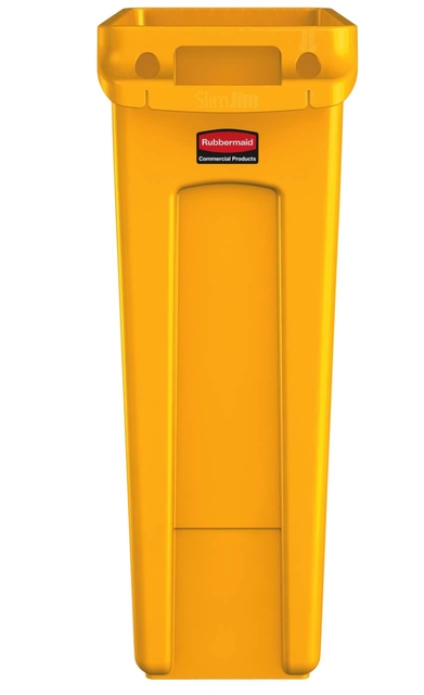 Afvalbak Rubbermaid Slim Jim Vented met luchtsleuven 87liter geel