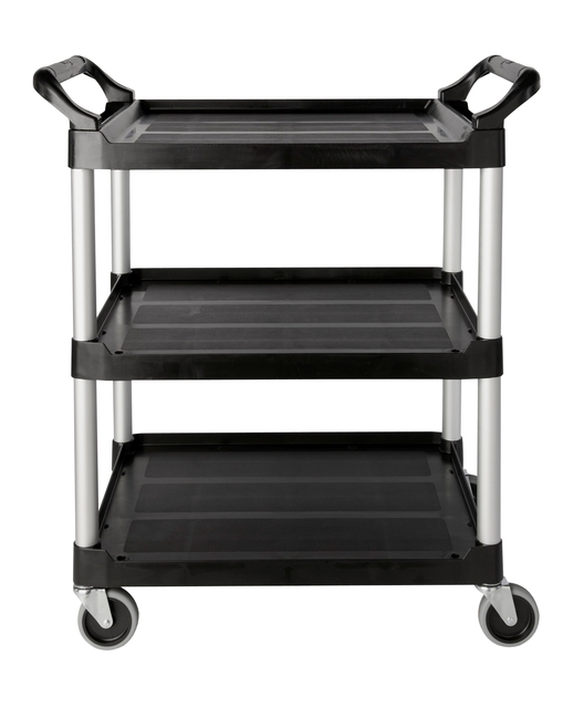 Serveerwagen Rubbermaid met 10cm zwenkwielen zwart