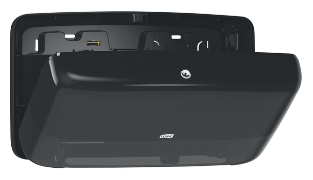 Toilet paper dispenser Tork Twin Mini T2 Elevation black 555508