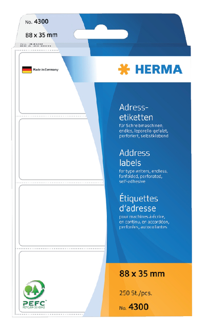 Address labels continous fanfolded 88x35  250 pcs.