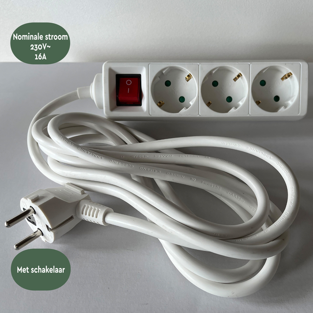 Stekkerdoos BRASQ  3 voudig 3 meter wit