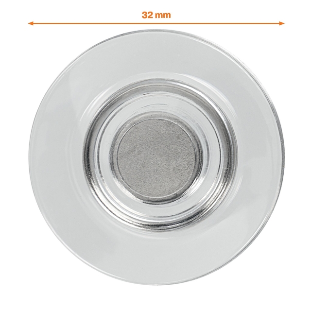 Glasbordmagneet Nobo extra sterk 32mm transparant 4 stuks