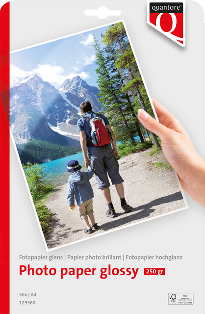 Photo paper Quantore A4 250gr glossy 50 sheets