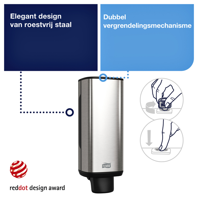 Dispenser Tork Image line S4 soap and hand disinfectant stainless steel 460010