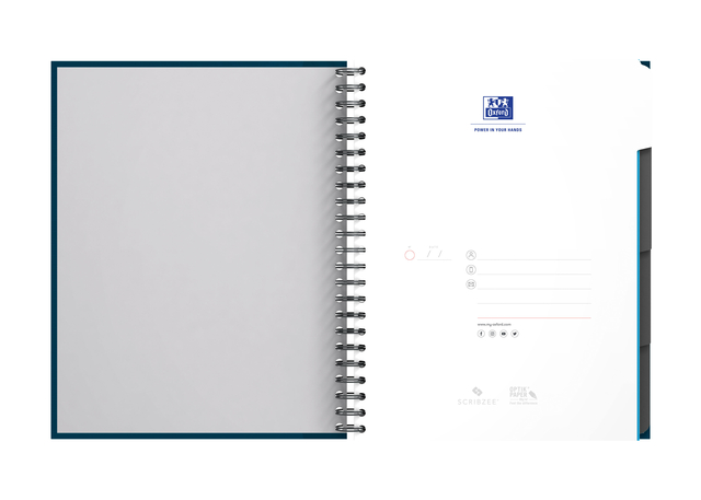 Collegeblok Oxford Office Essentials Europeanbook A4+ 4-gaats 120 pagina's assorti