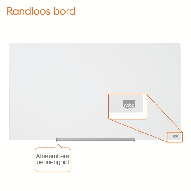 Nobo Diamond White Glass Board 993x559