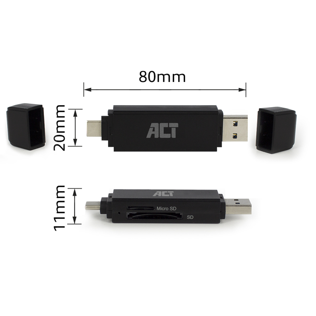 Card reader ACT USB-C/USB-A 3.0