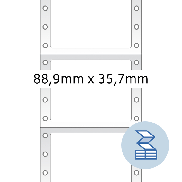 Etiket HERMA 8161 88.9x35.7mm 1-baans wit 2000 stuks