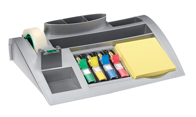 Bureau organiser Post-it C50 zilvergrijs incl inhoud