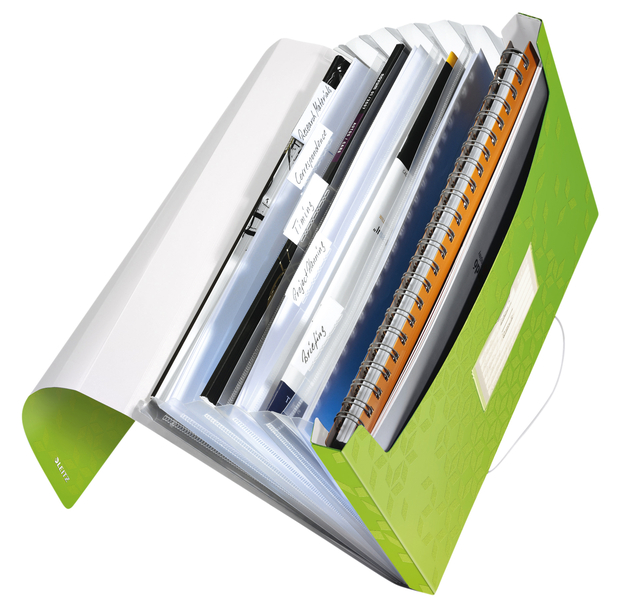 Expanding File Organizer Leitz WOW A4 6 compartments green