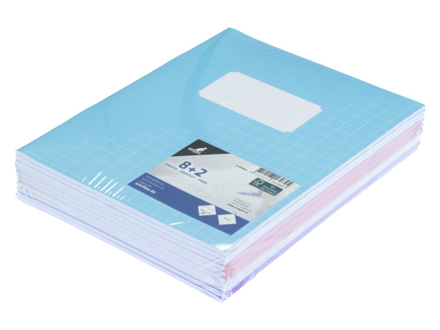 Schrift Kangaro A5 ruit 10mm 80 pagina's 60 gram assorti pastel pak à 10 stuks