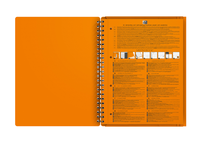 OXFORD International A4+ Polypropylene Twin-wire Meetingbook Narrow Ruled 160 Pages Orange SCRIBZEE® Compatibl