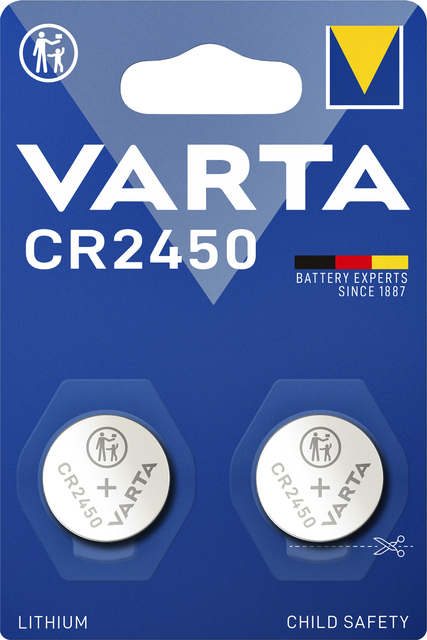 Batterij Varta knoopcel CR2450 lithium blister à 2stu