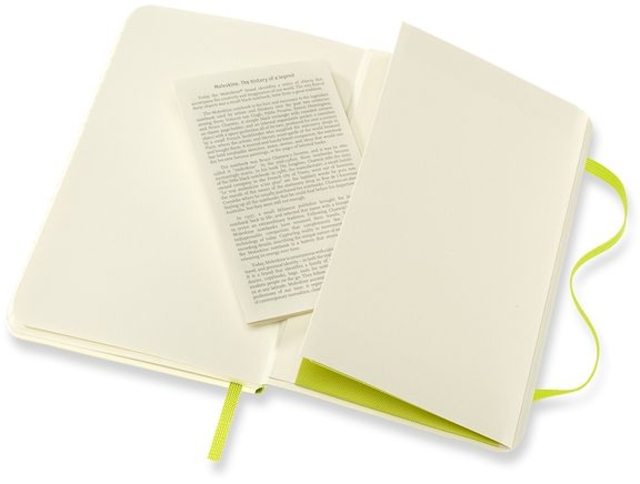 Notitieboek Moleskine pocket 90x140mm blanco soft cover lemon green