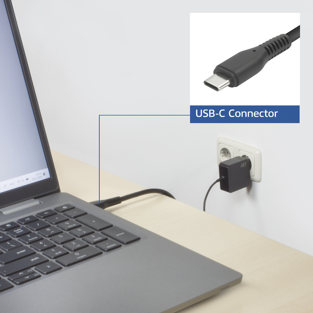 Laptop Oplader ACT USB-C Power Delivery 65W 2mtr