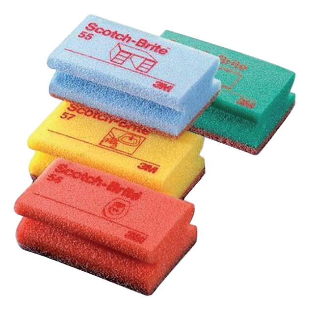 Scouring pad Scotch-Brite delicate surfaces 70x130mm yellow 10 pieces