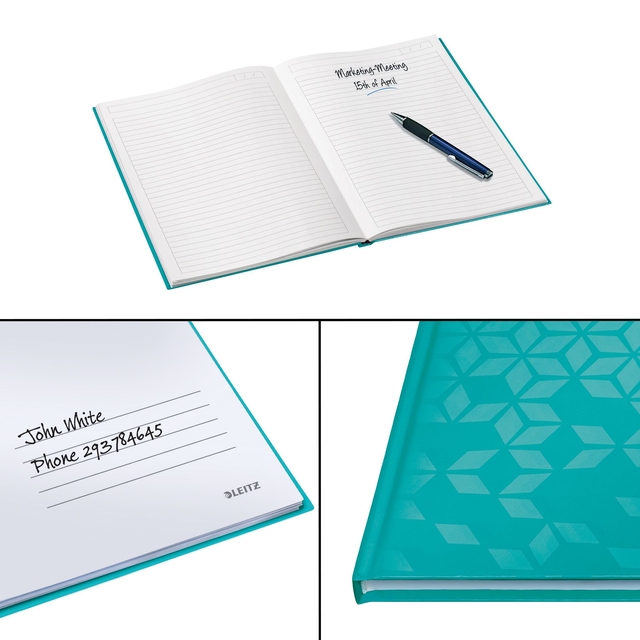 Notitieboek Leitz WOW A4 160 pagina's 90gr lijn ijsblauw