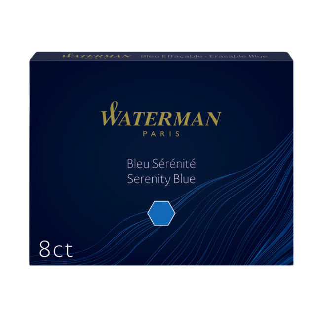 Inktpatroon Waterman nr 23 lang blauw pak à 8 stuk