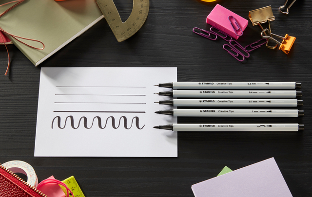 Creative Tips STABILO Arty assorti tips zwart blister à 5 stuks