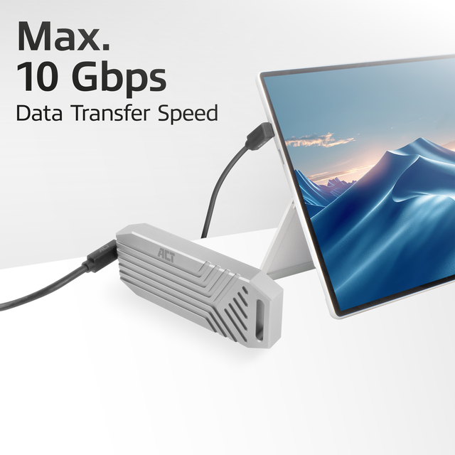 Kabel ACT USB-C hoek boven/beneden 10Gbps 1m