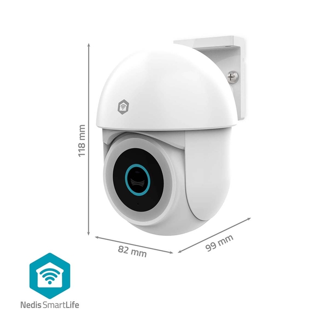 Beveiligingscamera Nedis Smartlife Wifi buiten 3MP Full HD 1296p wit
