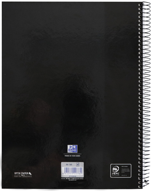 Notitieboek Oxford Classic Europeanbook A4+ 4-gaats ruit 5x5mm 80vel zwart