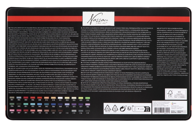 Kleurpotloden Nassau fine art assorti blik à 36 stuks