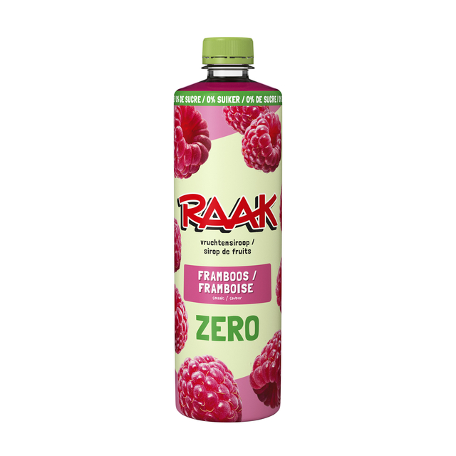 Siroop RAAK framboos zero sugar 750ml