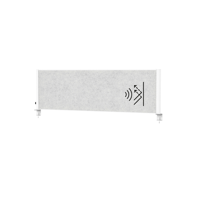 Scheidingswand MAUL akoestiek Uplight 120x50 lichtgrijs antrac.frame tafelklem