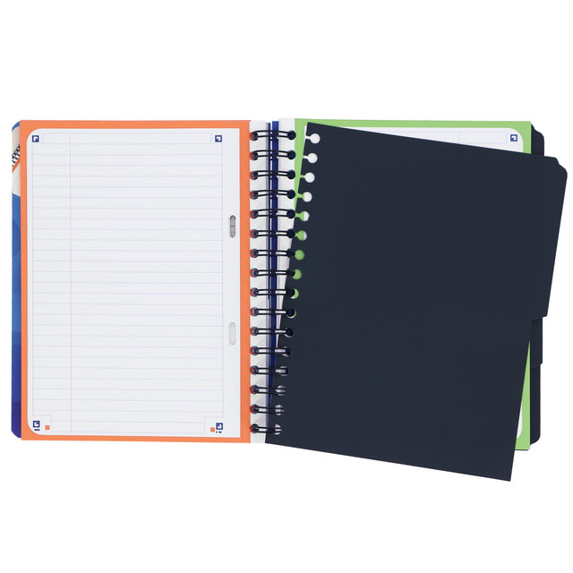 Oxford School A5+ Polypropylene Cover Twin Wire 6 Holes Projectbook Ruled 240 Pages Blue Scribzee® Compatibl