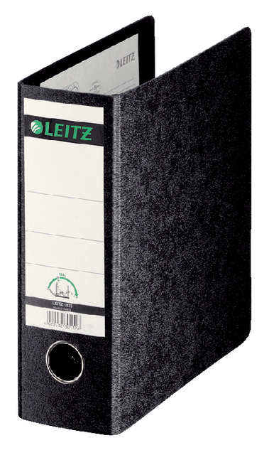 Lever arch file Leitz without slots and edge protectors 77mm cardboard A5 straight black