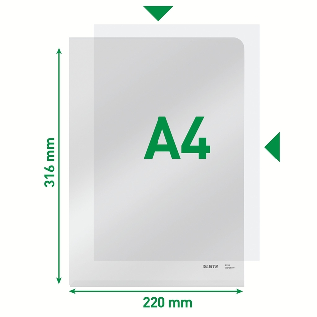 Insteekmap L-model Leitz Premium copy safe 0.15mm PVC A4 transparant 100 stuks