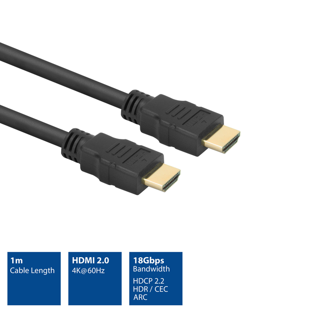 Kabel ACT HS v2.0 HDMI-A male - HDMI-A male (AWG30) 1 meter