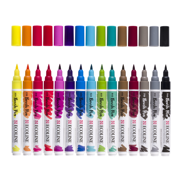 Brushpen Talens Ecoline set á 15 stuks assort