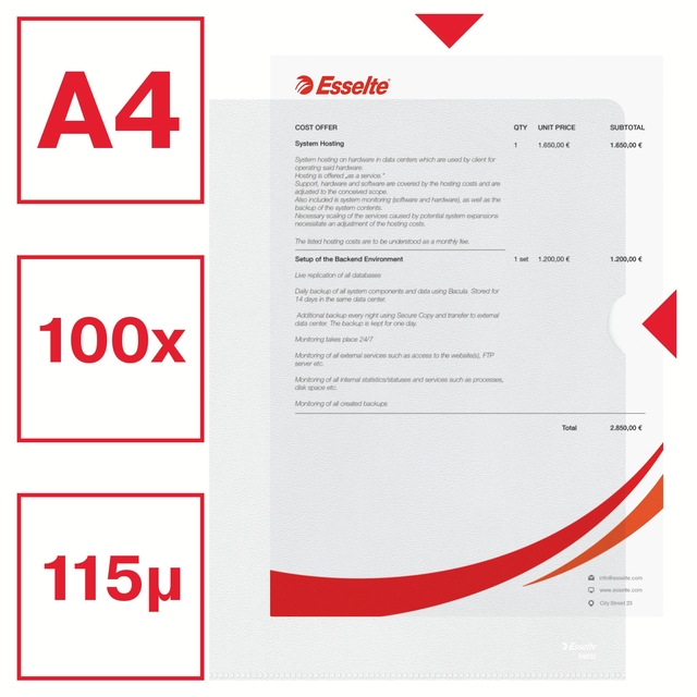 Esselte Folders Clear Pk100 54832