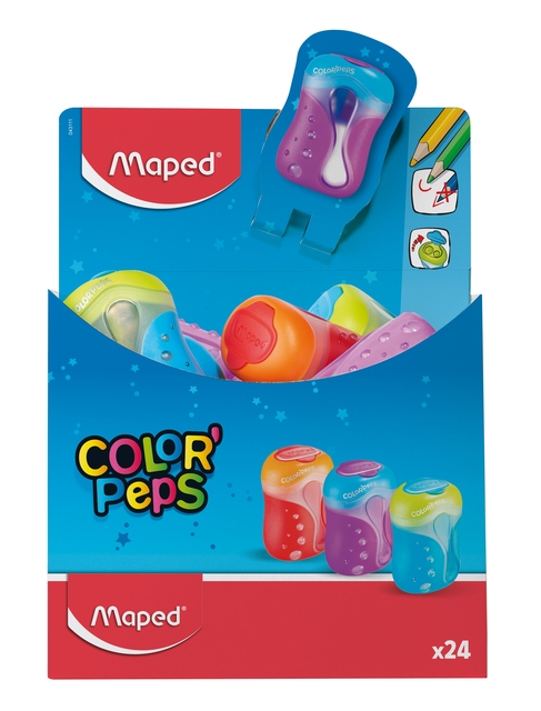 PENCILSHARPENER MAPED COLORPEPS 2-HOLES