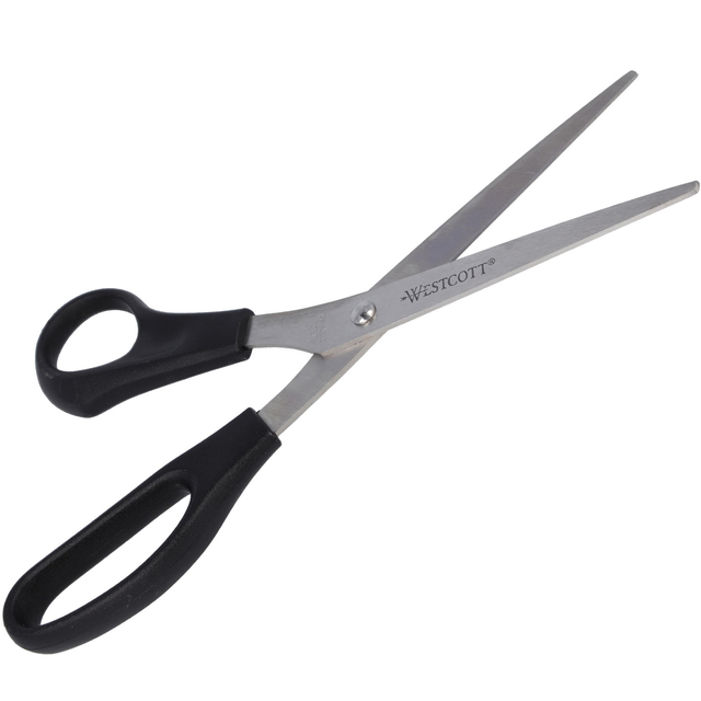 Kantoorschaar Westcott 210mm met kunststof grip linkshandig rvs