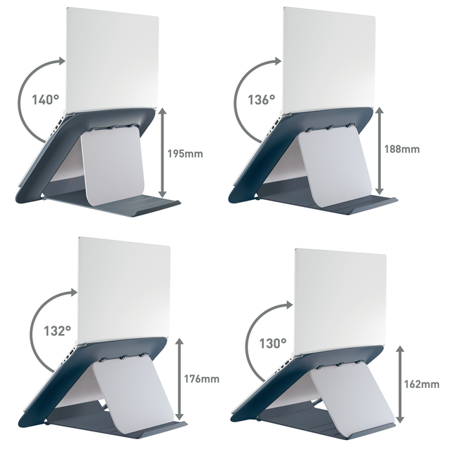Laptopstandaard Leitz Ergo Cosy verstelbaar recyled grijs