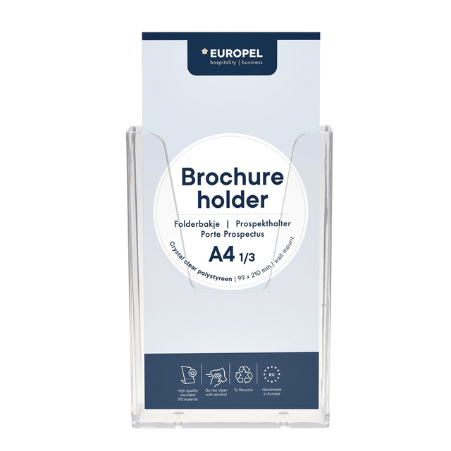 Brochure holder OPUS 2 1/3 A4 Wall Mounted Clear