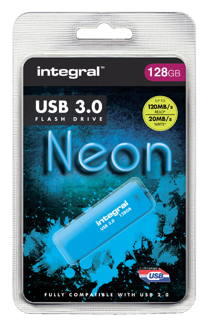 IntegralNeon USB3.0 FlashDrive Blue128GB
