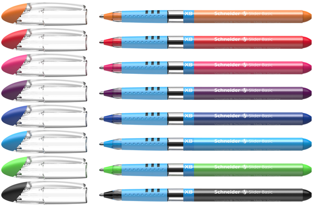 Rollerpen Slider Basic Colours extra breed etui à 8 stuk