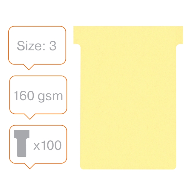 Nobo Tcards A8Yellow 2003004 Pk100