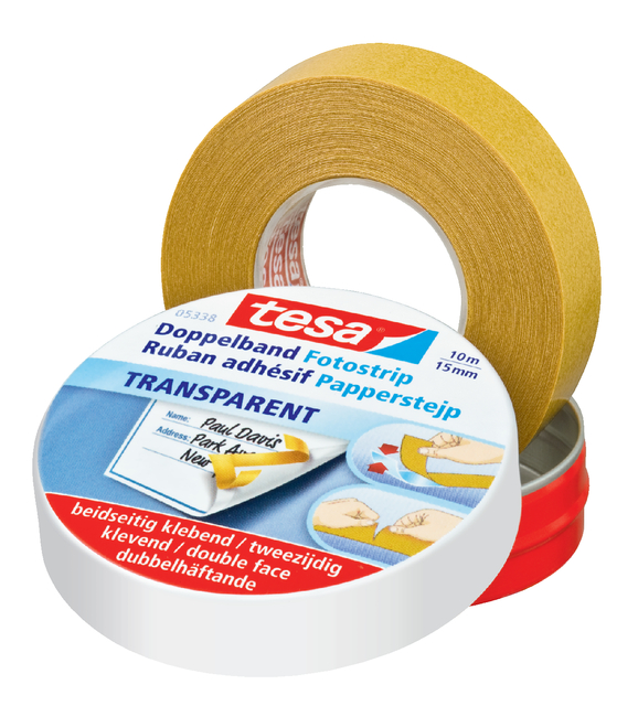 tesa double-sided fleece for paper and pictures, 10m x 15mm
