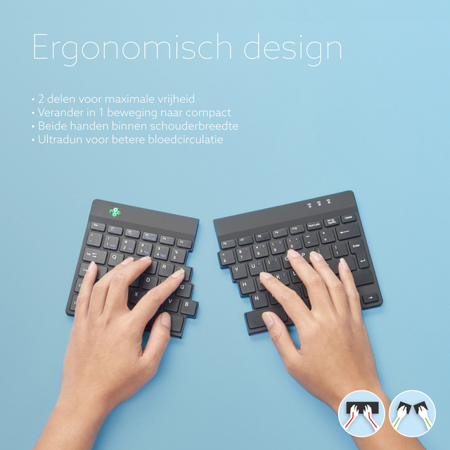 R-Go Split Ergonomic Keyboard, QWERTY (US), black, wired